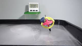 Small Toy Gyroscope with Plastic Stem on Grooved Ice + Putty Comparison (SEE DESCRIPTION)