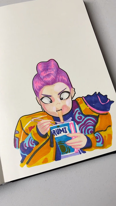cutee rumi eating #kpopdemonhunters #rumi #drawing