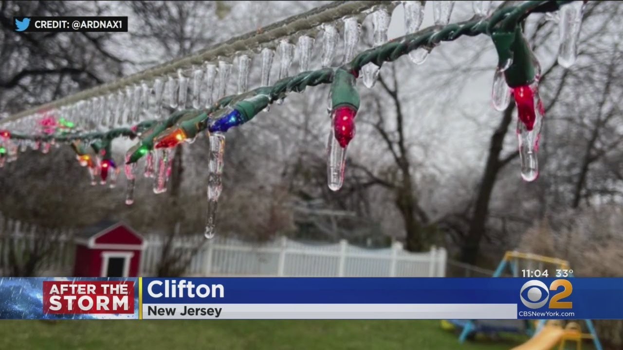 Rain, Ice Storm Causes Damage In New York & New Jersey - YouTube