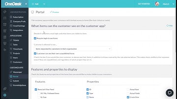 OneDesk - Configuring the Customer Portal in Your Customer Apps