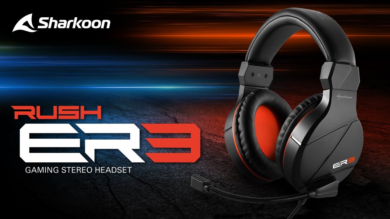 Sharkoon RUSH ER3 Black Gaming Stereo Headset - YouTube