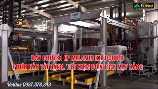 Nhà Máy Sản Xuất Ván Công Nghiệp, Dây Chuyền Ép Melamin Tự Động Holztek kiểu chữ U