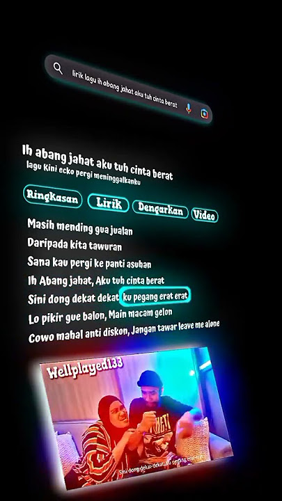 LIRIK LAGU TIKTOK VIRAL IH ABANG JAHAT ❗| KINI ECKO PERGI MENINGGALKANKU ❗