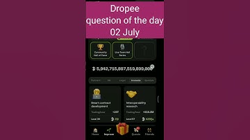 Dropee question of the day 02 july | Dropee question of the day@CryptoTechSunil