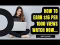 How to Earn $16 per 1000 Views | Earn Online | Info Place