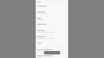 #shorts how enable developer options in Techno Spark 7t