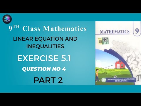 9th Class Math New Book 2025 Exercise 5.1 || PCTB ||. Question no 4 ...