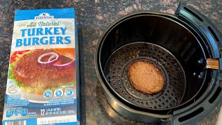 Air Fryer Frozen Turkey Burgers  easy air fryer instructions from frozen  with or without cheese!