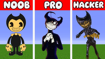 NOOB VS PRO VS HACKER  Bendy  Minecraft Pixel Art