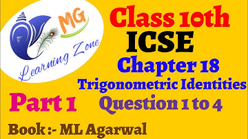 Class 10th | ICSE Mathematics | Chapter 18 Trigonometric Identities