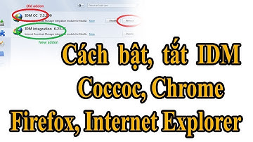 Cách bật tắt IDM trên Coccoc, Chrome, Firefox, Internet Explorer