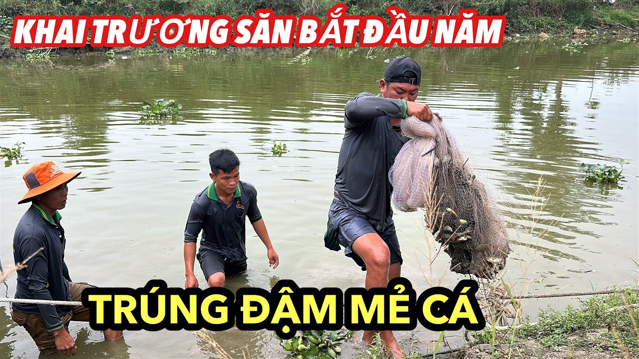 MÙNG 10 KHAI TRƯƠNG SĂN BẮT • TRÚNG MẺ CÁ NGOÀI SÔNG LỚN | Bông Lúa Đồng Tháp