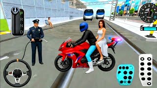 Red Brand New Bike Vs Bullet Train 3d Driving Class android game play video || Car Game #cargame screenshot 3