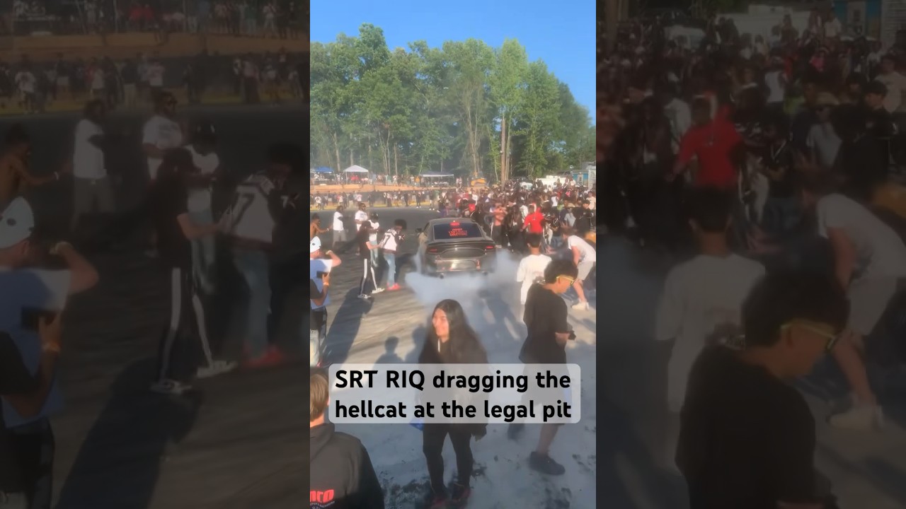 SRT RIQ dragging the hellcat at the legal pit 