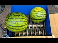 Breaking Glass Bottles &amp; Watermelon drop into the Shredder | ASMR