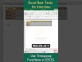 Use Transpose Functions in EXCEL #excel #shorts #short #youtubeshorts