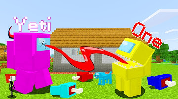 NẾU ĐỘI QUÂN AMONG US CÓ TRONG MINECRAFT * ONE VÀ NOOB YETI CHẾ TẠO THÀNH CÔNG AMONG US MINECRAFT