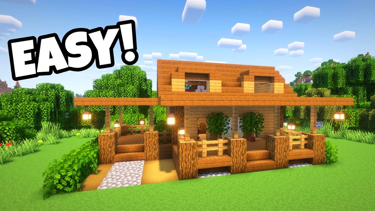 Minecraft: How to build a Simple Survival House - YouTube