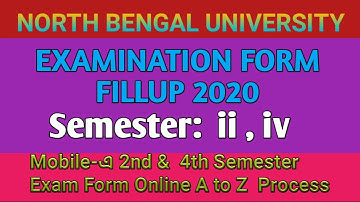 NBU 2nd & 4th semester Examination form fillup online Process|North Bengal University ii iv Semester