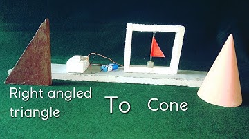 Mathematics working model - Right angled triangle turned around height to make cone.