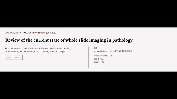 Review of the current state of whole slide imaging in pathology | RTCL.TV