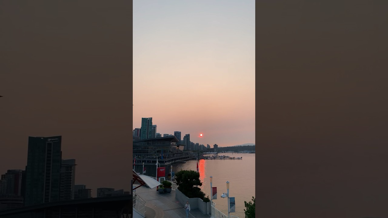 Watching a beautiful sunset in Vancouver. 