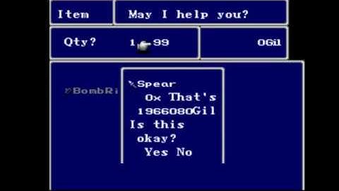 Infinite Items Glitch In FFIV