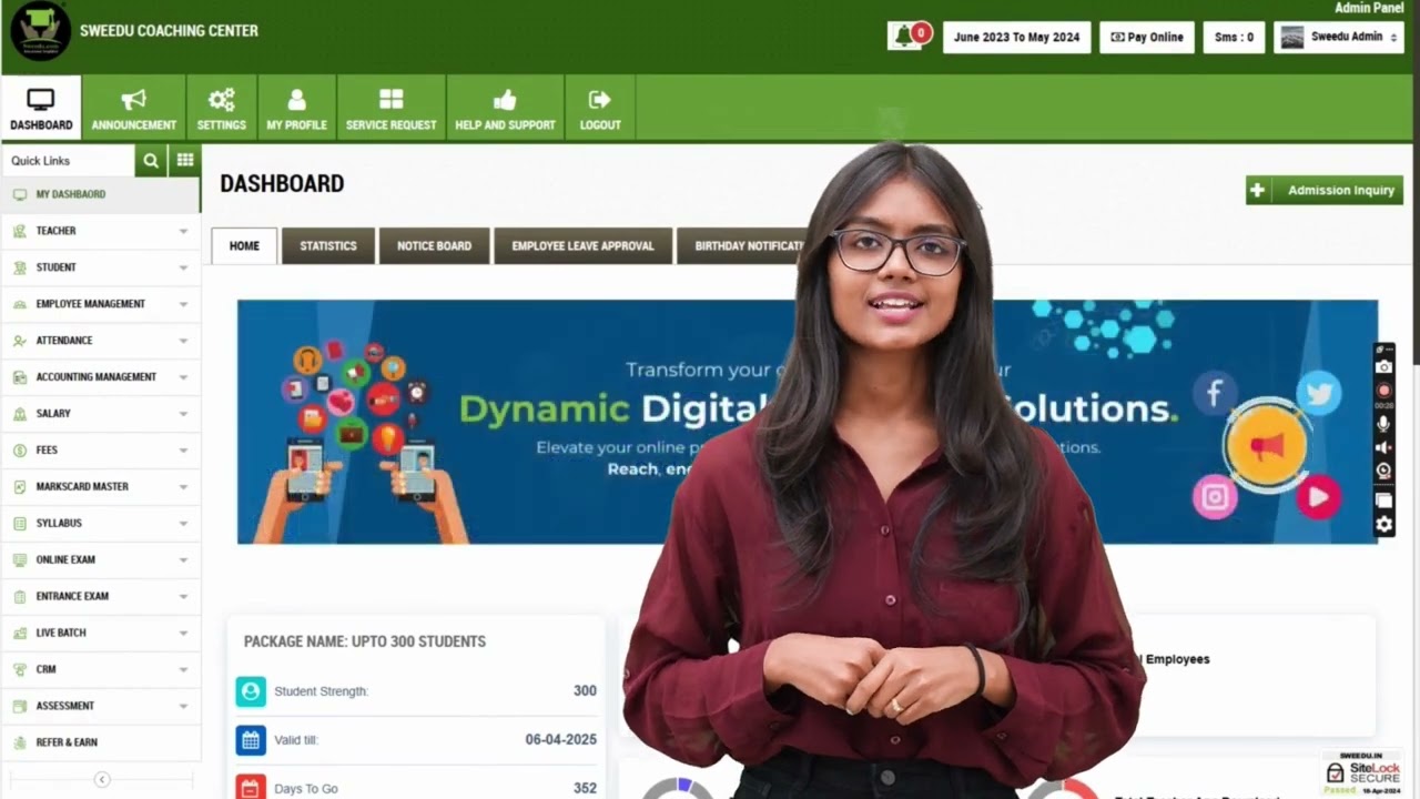 Sweedu Coaching Management |Best ERP For School, College and Coaching| 