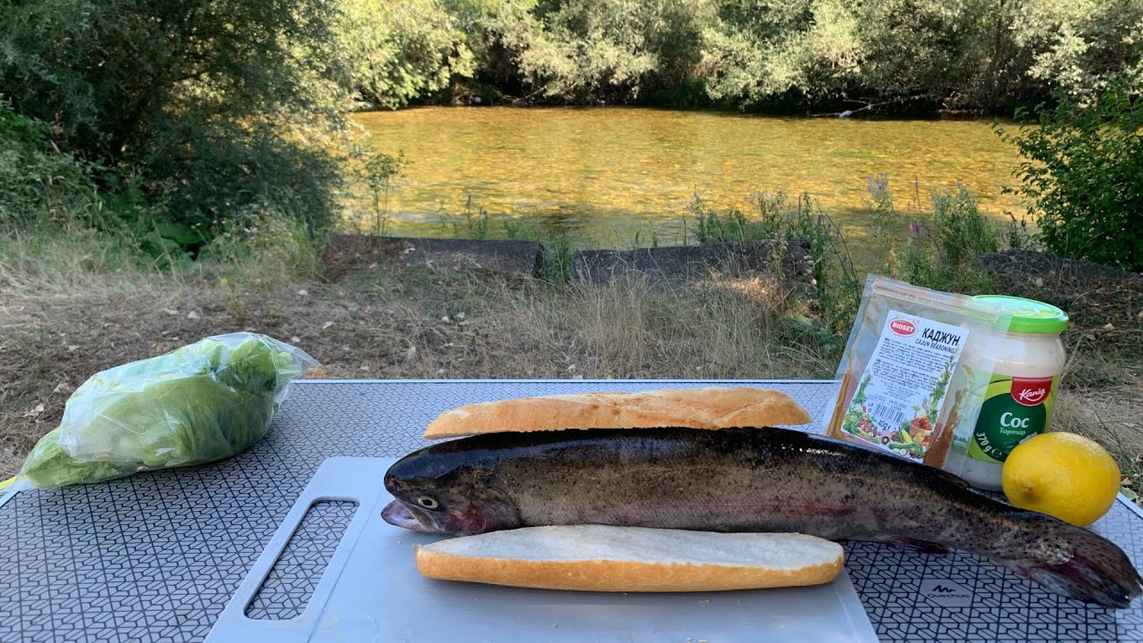 РИБНИ САНДВИЧИ с ОГРОМНА ПЪСТЪРВА CATCH & COOK! НАХРАНИХ ВСИЧКИ РИБАРИ НА РЕКАТА!