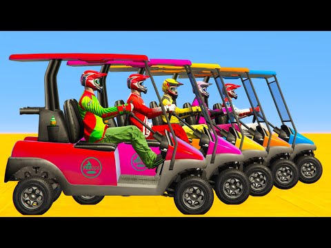 Golf Cars Color Transportation w Cool Racers & Danger Road - GTA 5 Mods