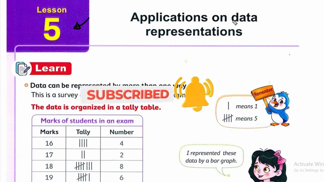 ماث 3 ابتدائي درس5 شابتر 12 applicaion on daa represntation 32  2025  .