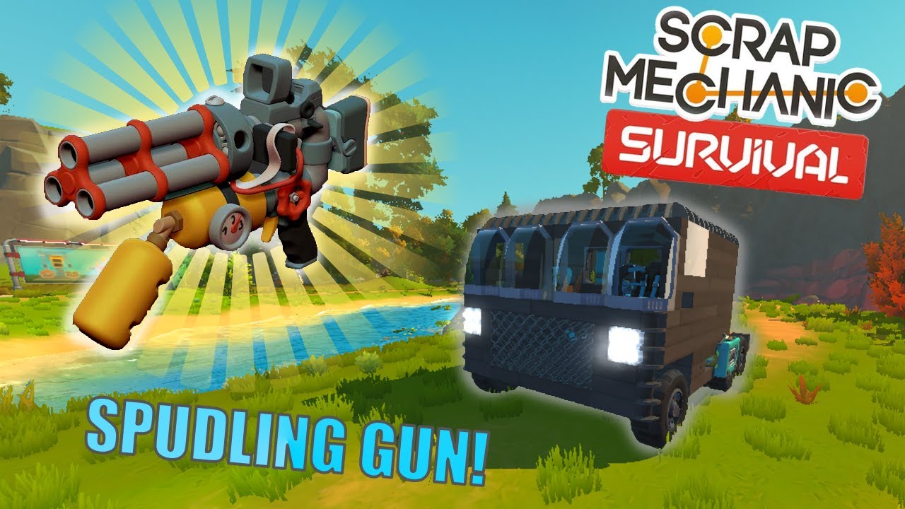 SPUDLING GUN + MOUNTABLE SPUDGUNS?! | Scrap Mechanic Survival #9