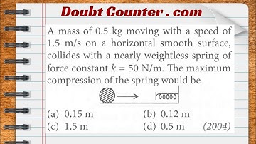 A mass of 0.5 kg moving with a speed of 1.5 m/s on a horizontal smooth surface, collides with a