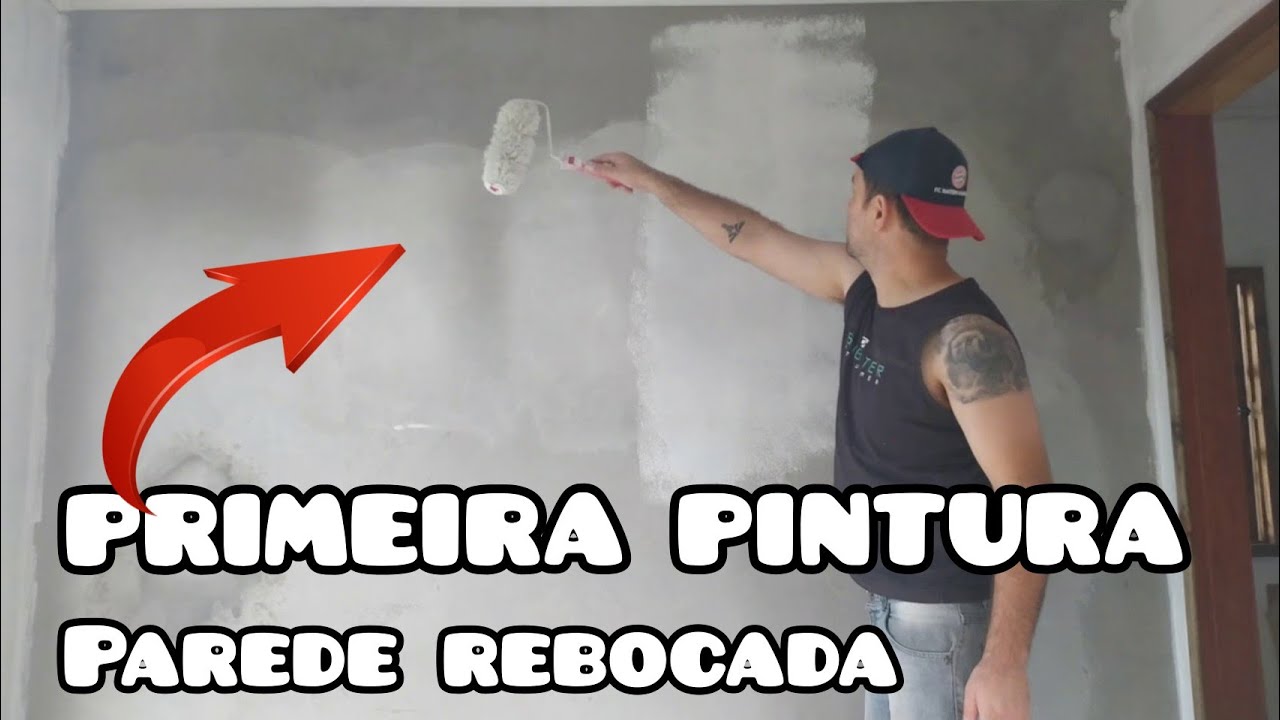 Como pintar parede no reboco - Primeira pintura