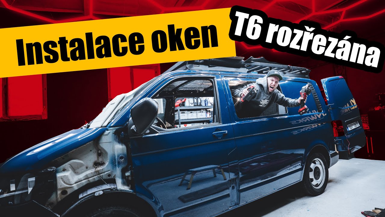 Rozřezal sem VW T6 | Instalace šoupacích oken do plechovky