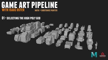 Game Art Pipeline 01 - Selecting the high poly geometry.