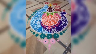 Attractive Rangoli Design | Free Hand Rangoli Design