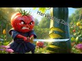 Zucchini harvest, trim, and garden fabric
