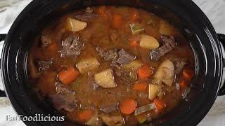 Easy Slow Cooker Beef Stew that can be made by anyone.