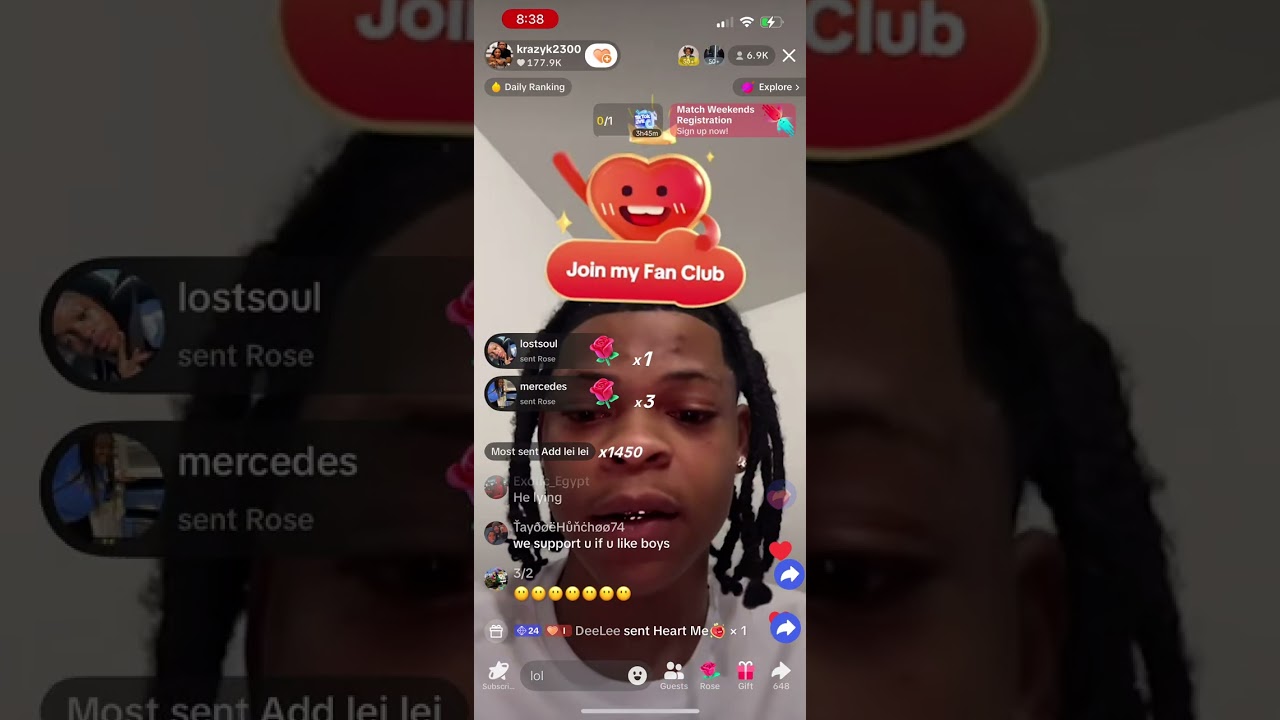 krazyk tiktok live he getting trolled