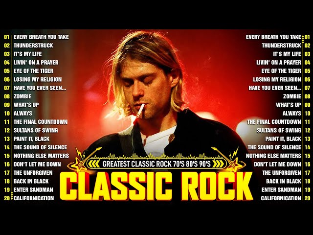 Best Classic Rock Songs 70s 80s 90s 🔥 Guns N Roses, Aerosmith, Bon Jovi, Metallica, Queen, ACDC, U2 class=