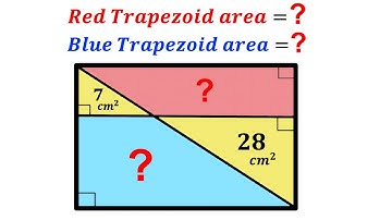 Can you find area of the Red and Blue Shaded Trapezoids? | (Trapezium) | #math #maths | #geometry