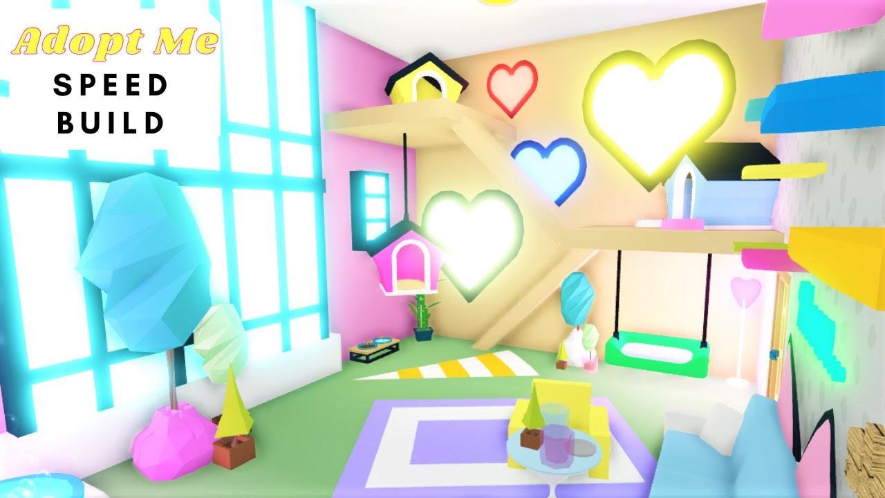 Adopt Me Pet Room Speed Build - Bright And Colourful - Youtube
