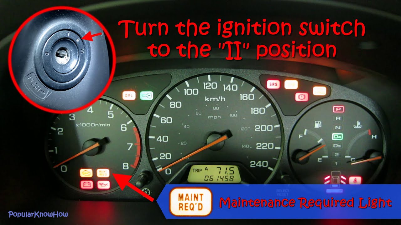 DIY How to turn off MAINTENANCE REQUIRED LIGHT on Honda Accord - RESET