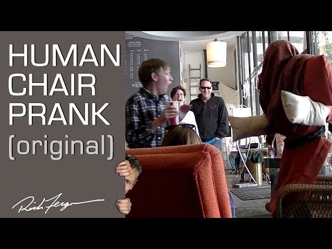 Human Chair Scare Prank - Hidden Man