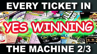 YES WINNING (2/3) - I Bought Every Lottery Ticket In The Machine