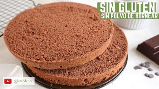 Bizcocho de chocolate SIN GLUTEN para tartas (sin polvo de hornear)