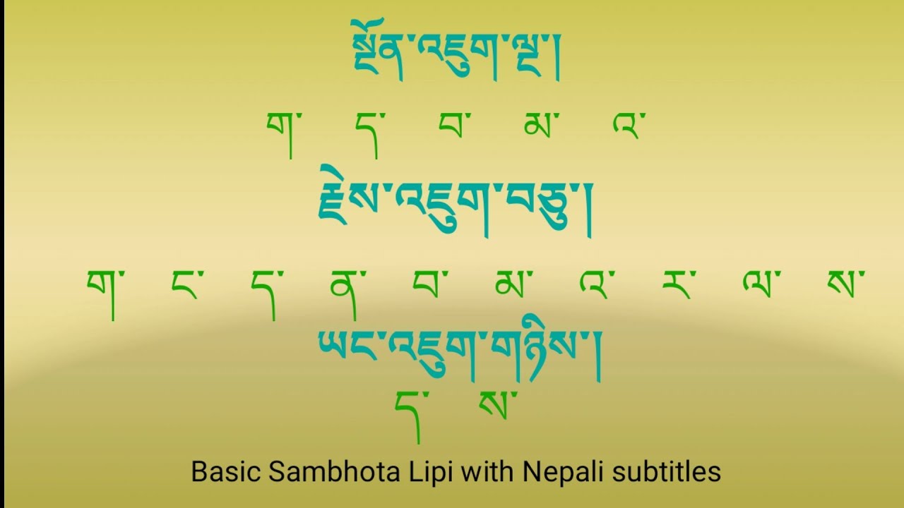 पाँच ङोनझ्युक | སྔོན་འཇུག་ལྔ་། | दस झेनझ्युक | རྗེས་འཇུག་བཅུ་། | दुई याङ्झ्युक | ཡང་འཇུག་གཉིས་། |