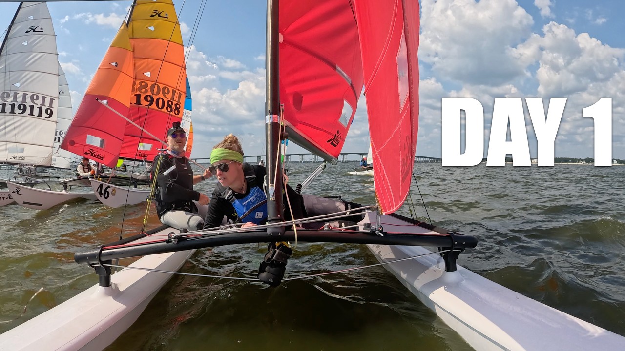 54 Boats Battle for Gold Fleet  Hobie 16 International Day 1
