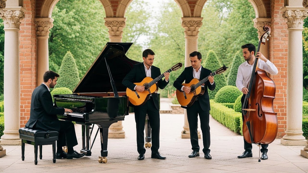 Soft Slow Spanish Guitar Music w/ Piano Cafe Lounge Latin Relaxing Music